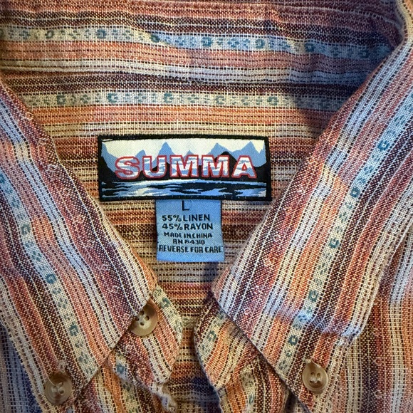 Vintage Summa Mens short sleeve button down shirt size large - Picture 3 of 5